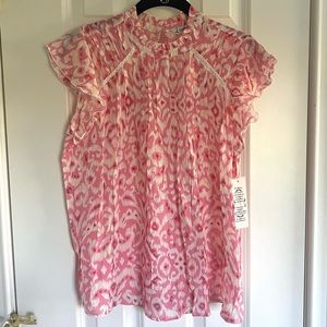 Nanette Lepore Flutter Sleeve Blouse